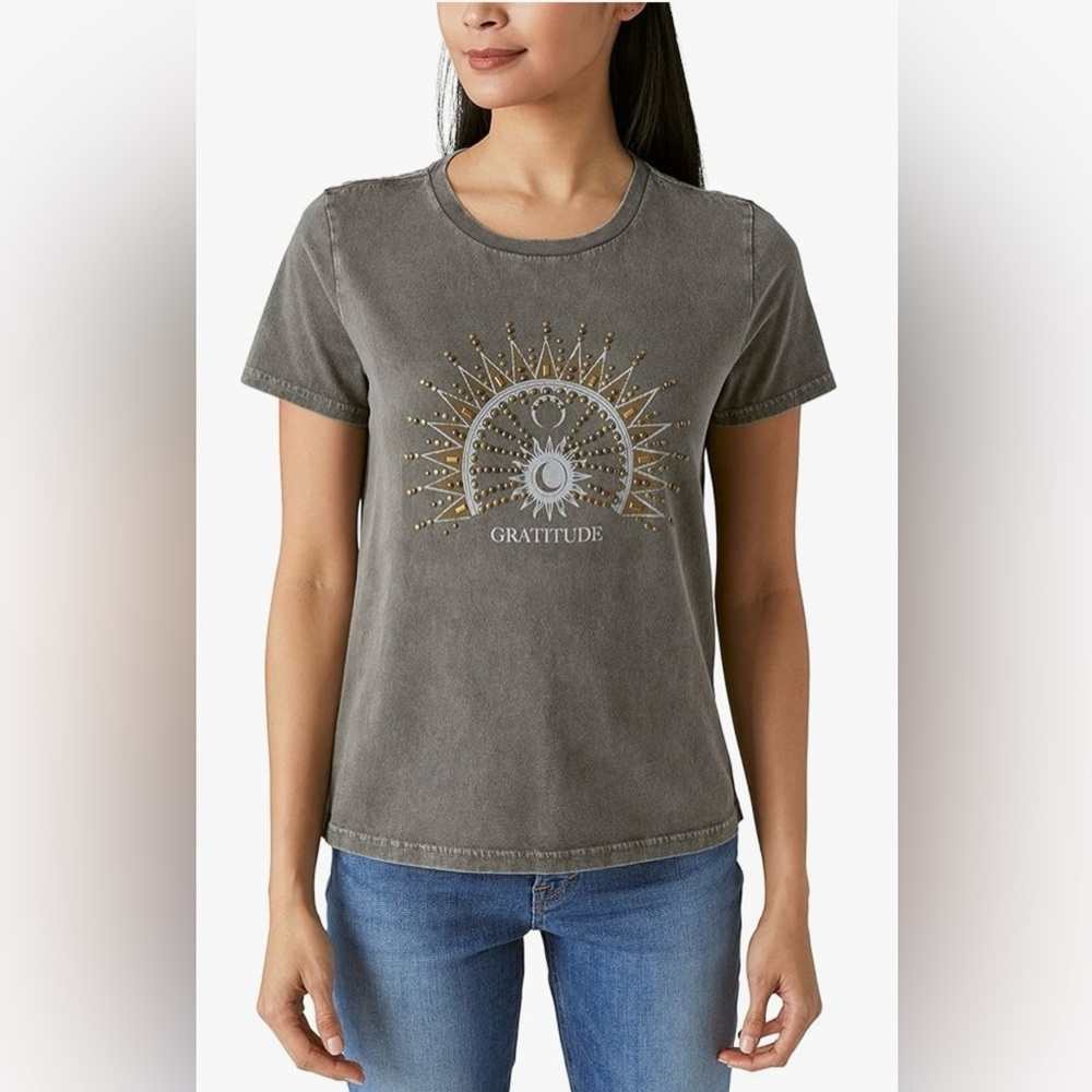 Lucky Brand Mandala Rock Studded Graphic Tee